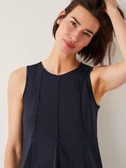 Monsoon Blue Tate Embroidered Trim Jersey Midi Dress - Image 3 of 4