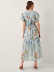 Monsoon Blue Jesse V-Neck Floral Print Midi Dress - Image 3 of 4