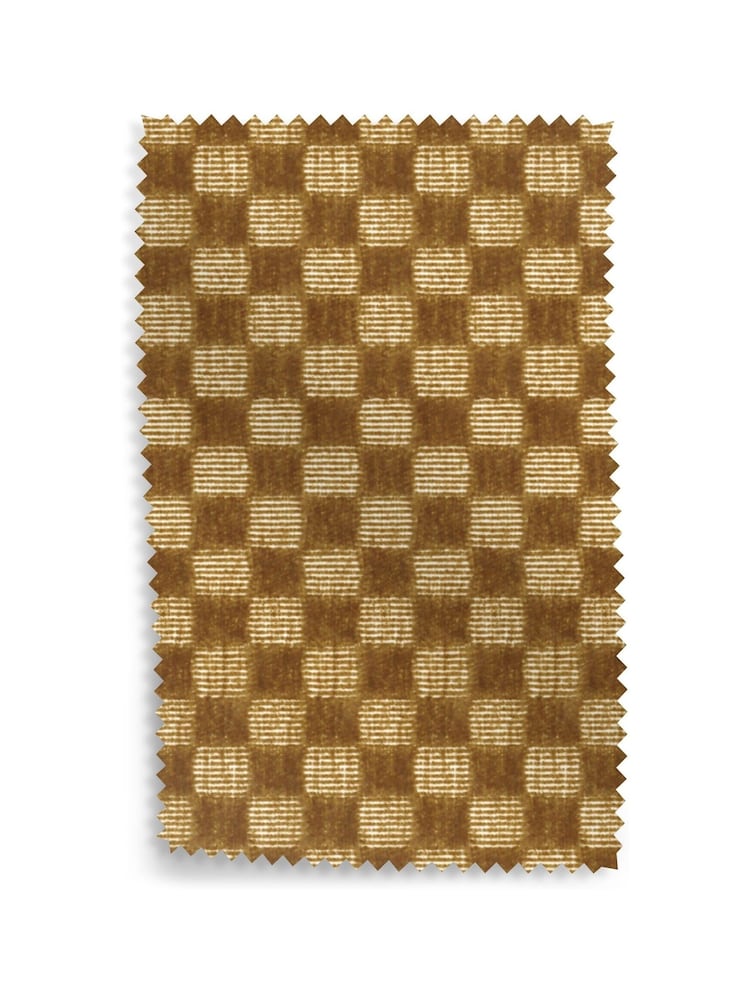 Rockett St George Golden Glow Cut Checkerboard Upholstery Swatch - Image 1 of 1