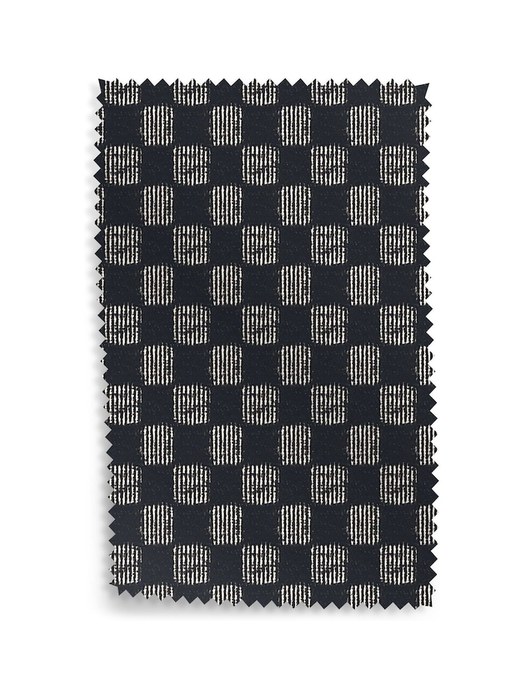Rockett St George Soft Black Cut Checkerboard Upholstery Swatch - Image 1 of 1
