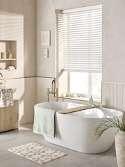 White Venetian Faux Wood Blind - Image 1 of 5