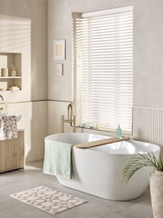 White Venetian Faux Wood Blind - Image 2 of 5