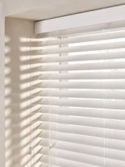 White Venetian Faux Wood Blind - Image 4 of 5