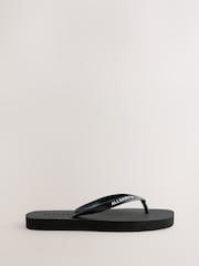 Czarny - smALLSAINTS Square Toe Flip Flops - Obraz 2 z 5
