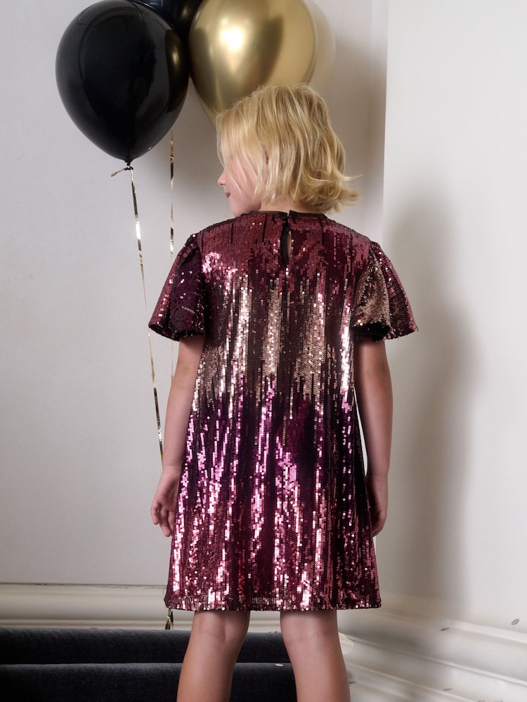 Buy Berry Pink Ombre Sequin Party Dress (3-16yrs) from Next USA Buy Berry Pink Ombre Sequin Party Dress (3-16yrs) from Next USA