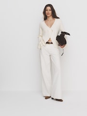 The Set 2 Pack Knitted Gold Button Ribbed Cardigan Navy/Cream - Image 3 of 6