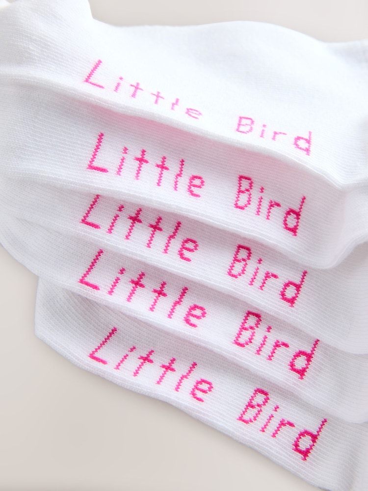 Little Bird by Jools Oliver White Pastel Rainbow Stripe Tube Socks 10 Pack - Image 4 of 4