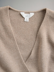 The Set 2 Pack Knitted Gold Button Ribbed Waistcoat Neutral/Black - Image 6 of 6