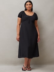 Live Unlimited Black Keyhole Scallop Neck Dress - Image 1 of 4