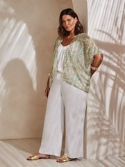 Live Unlimited Green Curve Multi Paisley Print Kimono - Image 2 of 4