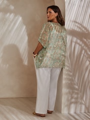 Live Unlimited Green Curve Multi Paisley Print Kimono - Image 4 of 4