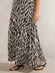 Live Unlimited Black Mono Print V-Neck Maxi Dress - Image 4 of 5