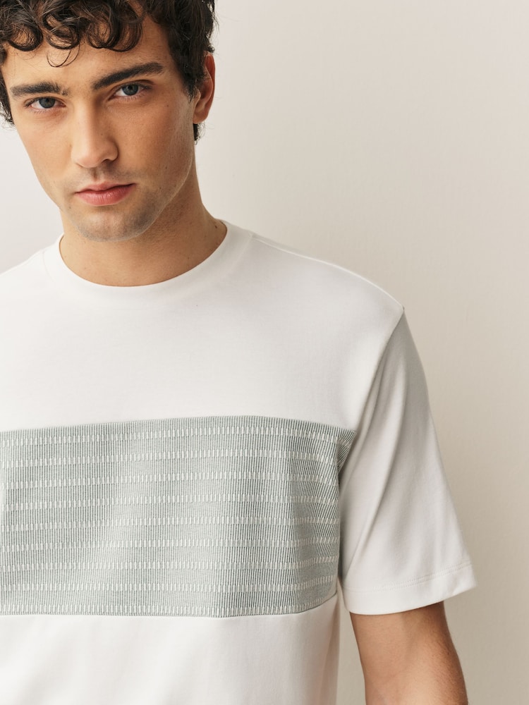 Ecru - T-Shirt in Blockfarben - Bild 1 von 7