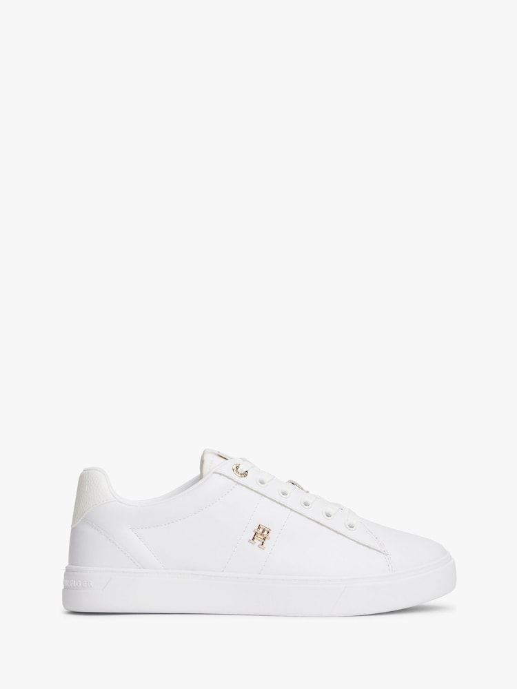 Tommy Hilfiger White Essential Elevated Cupsole Sneakers - Image 1 of 8
