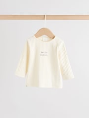 Cream Baby Hello World Top and Leggings Set 2 Piece (0-18mths) - Image 3 of 11