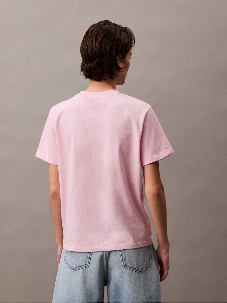 Calvin Klein Pink Monogram Logo T-Shirt - Image 2 of 6