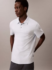 Calvin Klein Blue Pima Cotton Polo Shirt - Image 4 of 5