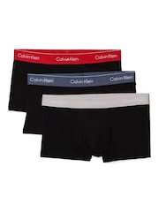 Calvin Klein Black Icon Cotton Stretch Low Rise Trunks 3 Pack - Image 1 of 5