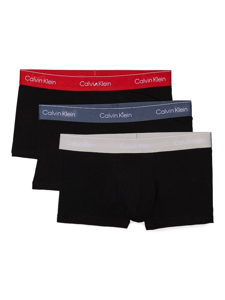 Calvin Klein Black Icon Cotton Stretch Low Rise Trunks 3 Pack - Image 1 of 5