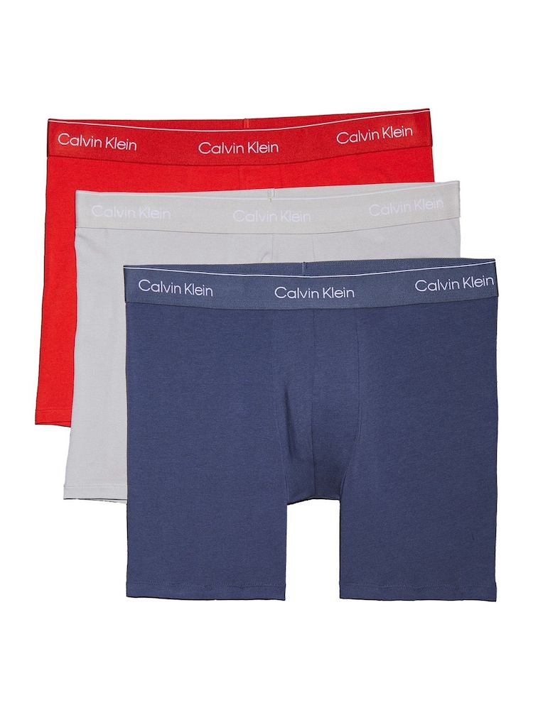 Calvin Klein White Icon Cotton Stretch Boxers Briefs 3 Pack - Image 1 of 5