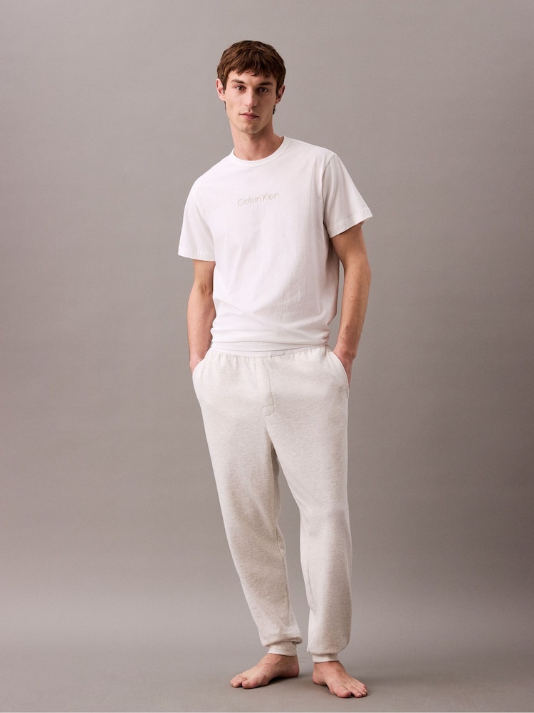 Calvin Klein Grey Icon Cotton Terry Lounge Joggers - Image 1 of 5