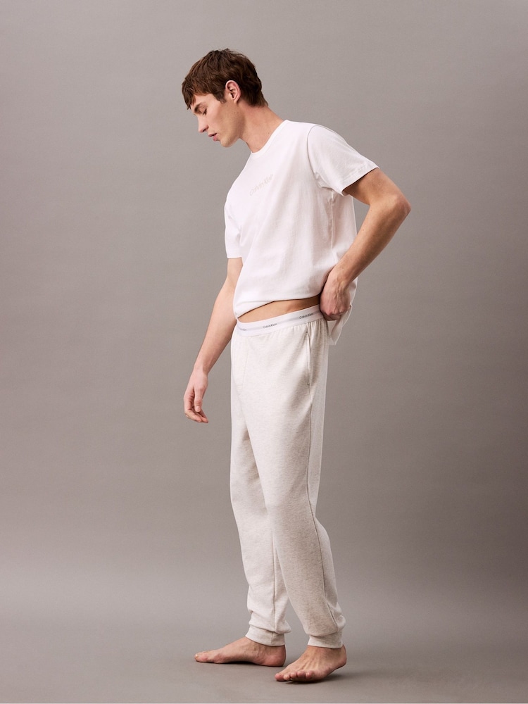 Calvin Klein Grey Icon Cotton Terry Lounge Joggers - Image 2 of 5