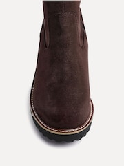 Linzi Brown Wide Fit Maintain Stretch High Leg Wedge Boots - Image 6 of 6