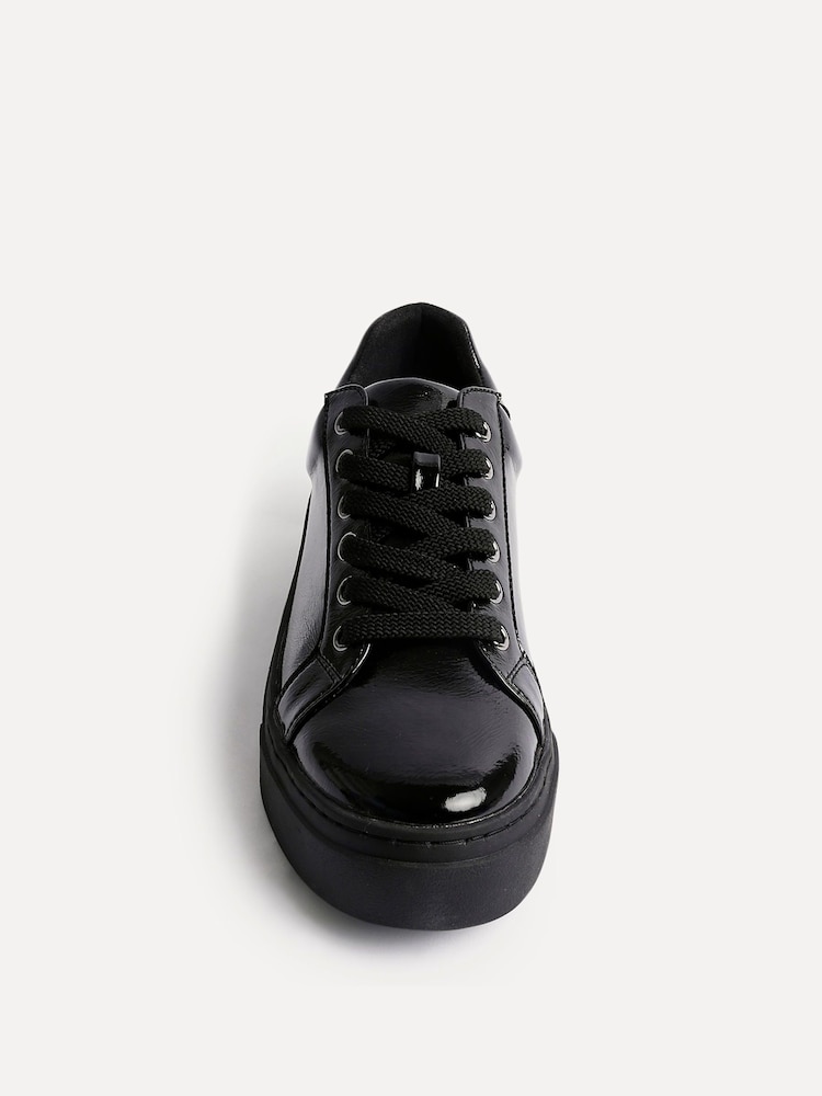 Linzi Black Reset Lace-Up Flatform Trainers - Image 5 of 5