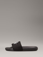 Calvin Klein Black Canvas Logo Sliders - Image 2 of 7
