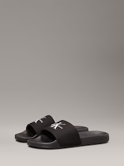 Calvin Klein Black Canvas Logo Sliders - Image 3 of 7