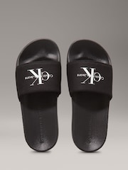 Calvin Klein Black Canvas Logo Sliders - Image 5 of 7