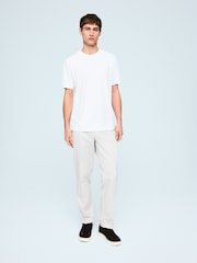 White Ecru Short Sleeve Textured T-Shirt - Image 4 of 7