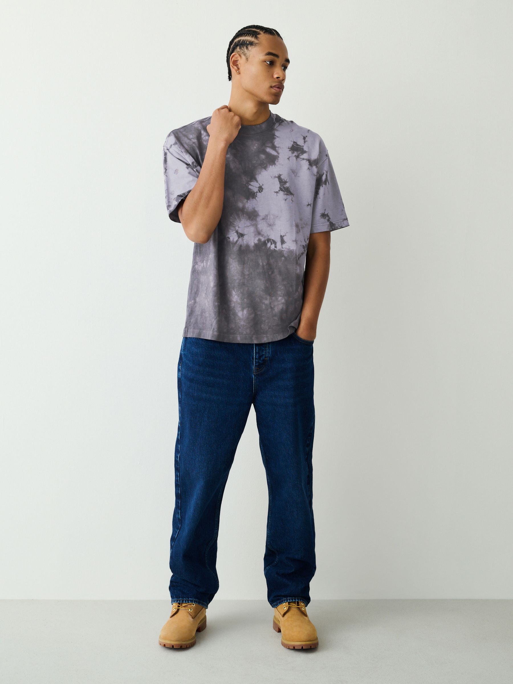 Buy Grey Tie Dye Heavyweight T-Shirt from Next Canada