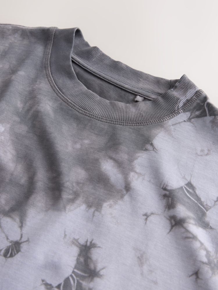 Grey Tie Dye Heavyweight T-Shirt - Image 8 of 8