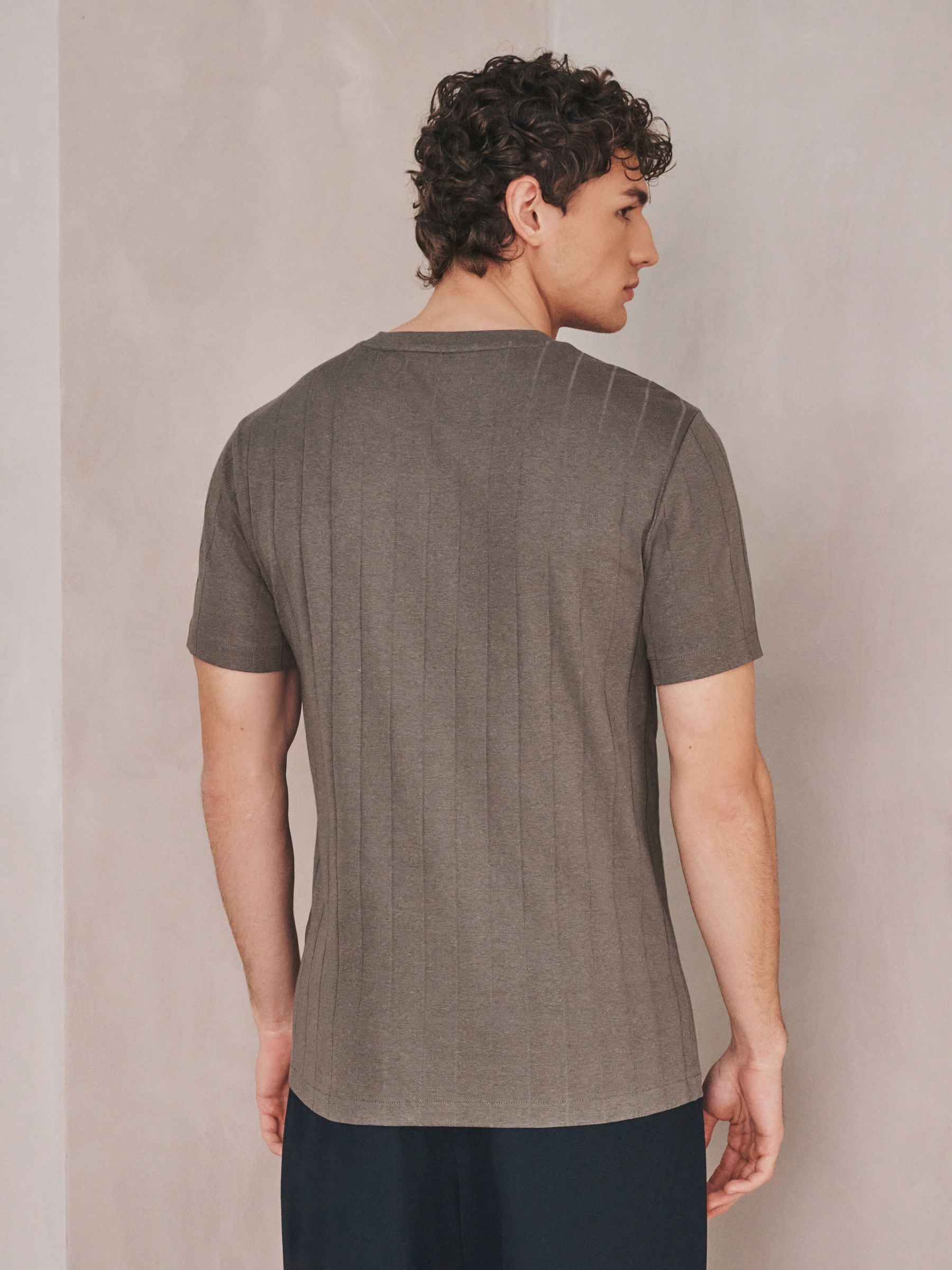 Buy Neutral N. Premium Modal Cotton Ribbed Textured Smart T-Shirt