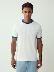 White Ecru Single Ringer T-Shirts - Image 1 of 7