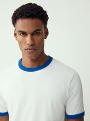 White Ecru Single Ringer T-Shirts - Image 4 of 7