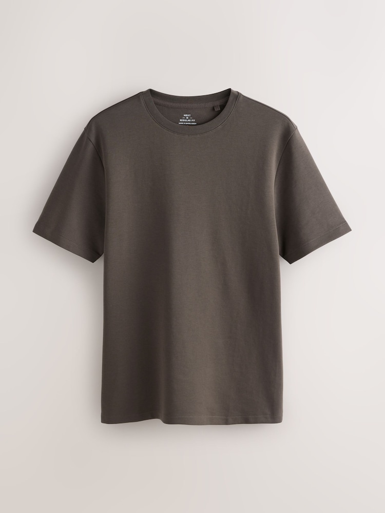 Brown Regular Fit Smart Soft Touch Heavyweight T-Shirt - Image 1 of 3 Brown Regular Fit Smart Soft Touch Heavyweight T-Shirt - Image 1 of 3