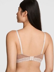 Victoria's Secret PINK Praline Nude Push Up Cotton Heather Lace Trim Bra - Image 2 of 2