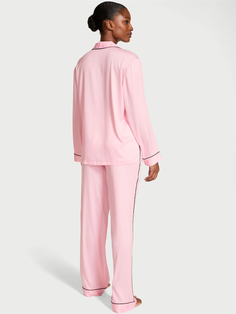 Victoria's Secret Pretty Blossom Pink Satin Shine Long Pyjamas Set - Image 2 of 2 Victoria's Secret Pretty Blossom Pink Satin Shine Long Pyjamas Set - Image 2 of 2