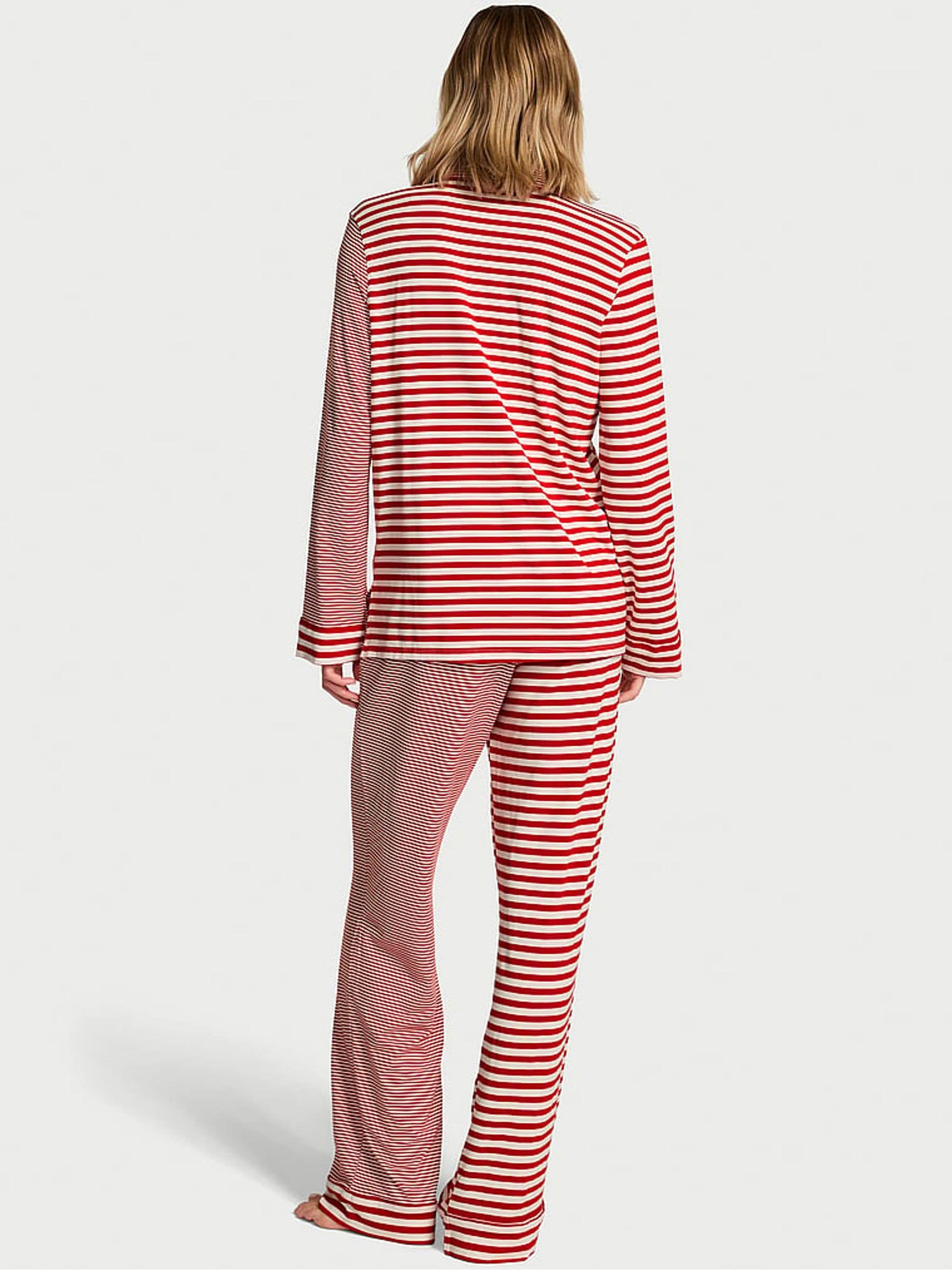 Buy Victoria's Secret Red & White Stripe Christmas Modal Long