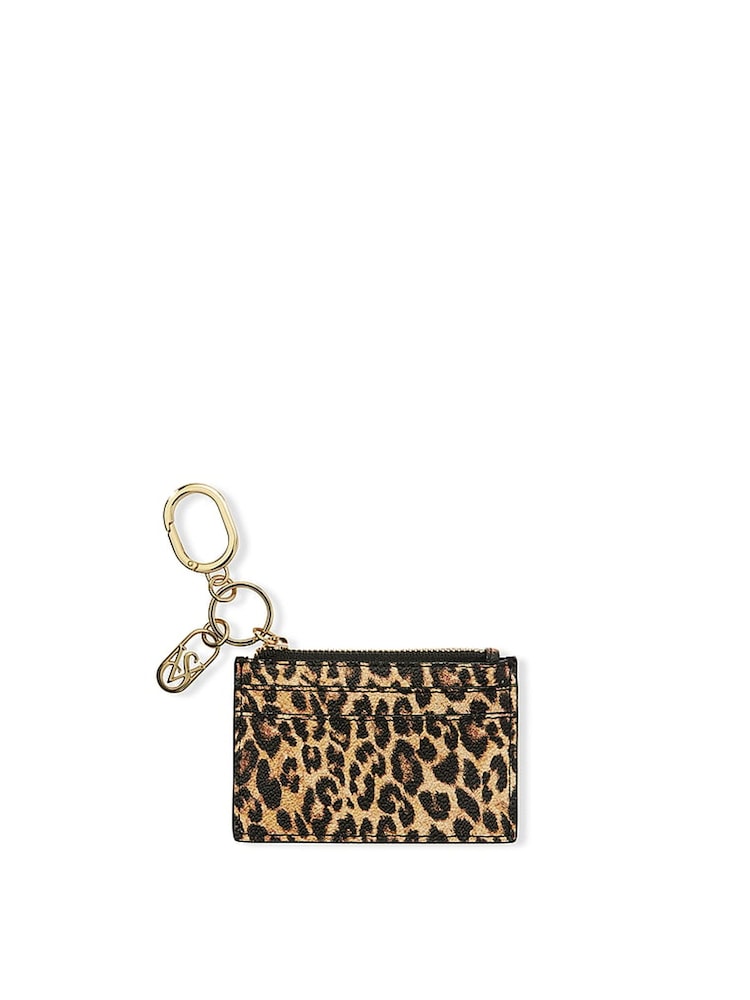 Victoria's Secret Leopard Brown Card Case Keyring - Image 1 of 2 Victoria's Secret Leopard Brown Card Case Keyring - Image 1 of 2