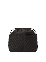 Victoria's Secret Black V Quilt Cinch Makeup Bag - Image 2 of 2