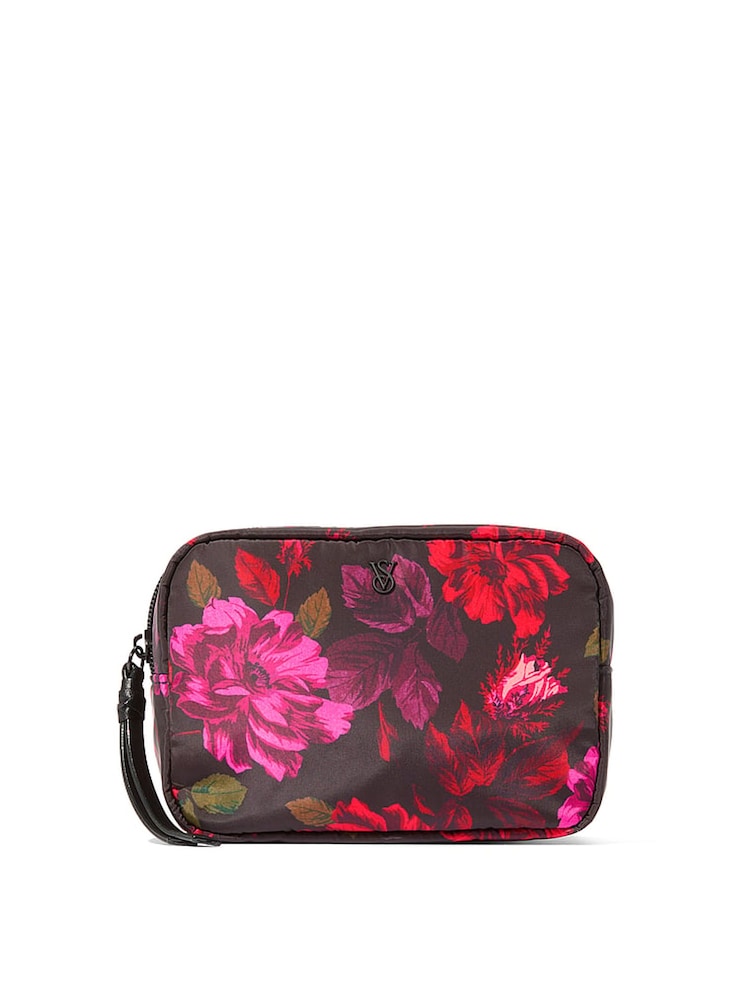 Victoria's Secret Black Floral Makeup Bag - Image 1 of 2