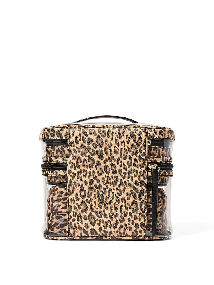 Victoria's Secret Leopard Brown Print 4-In-1 Make-Up Bag - Image 2 of 3