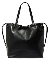 Victoria's Secret Black Nappa Slouchy Cinch Tote Bag - Image 2 of 2