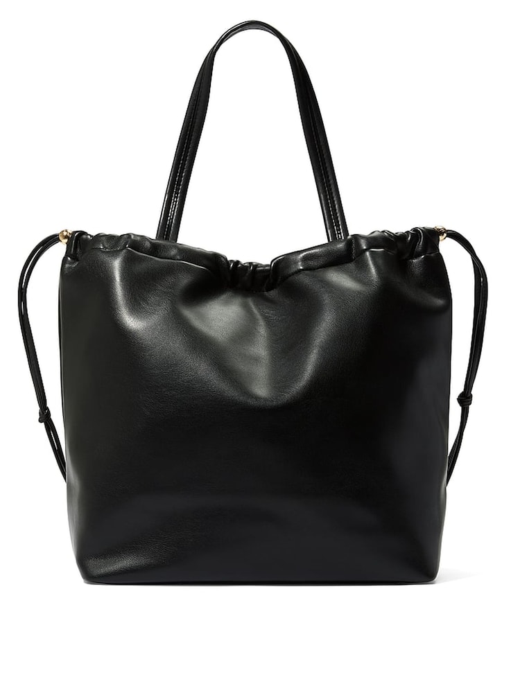 Victoria's Secret Black Nappa Slouchy Cinch Tote Bag - Image 2 of 2