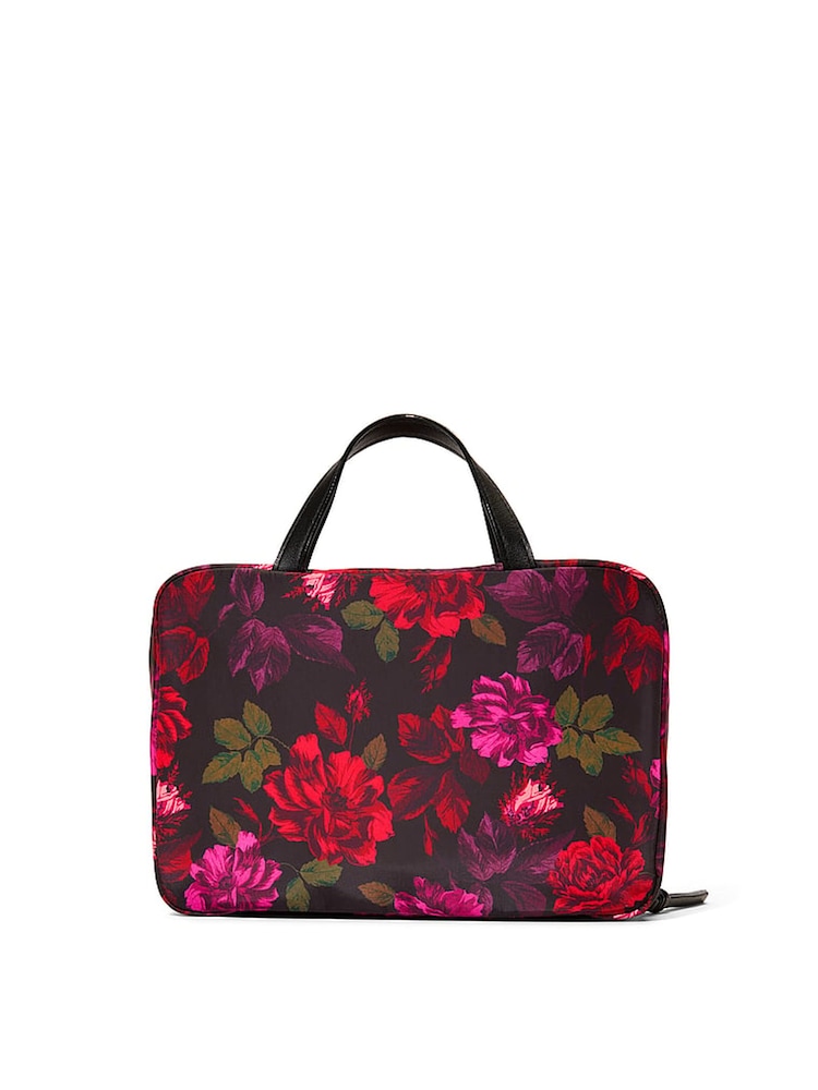 Victoria's Secret Black Floral Jetsetter Hanging Make-Up Bag - Image 2 of 2