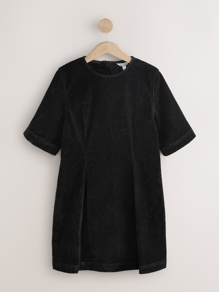Black N. Premium Flocked Denim Mini T-Shirt Dress - Image 1 of 3