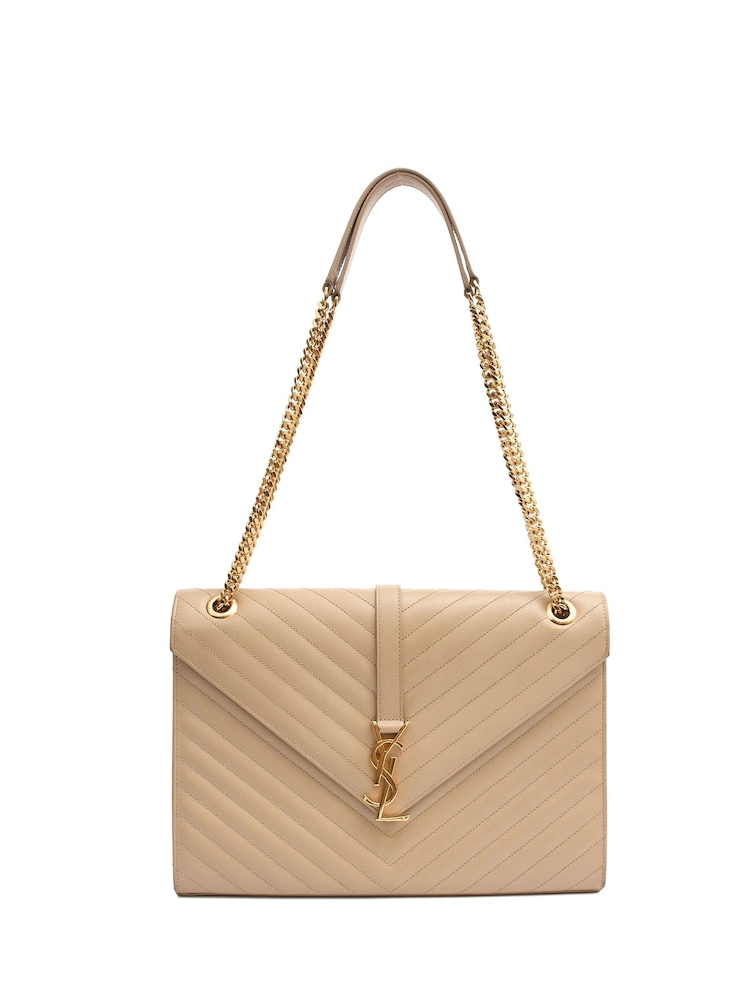 Saint Laurent Neutral Envelope - Large Shoulder Bag - Image 1 of 7